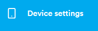 Blue button that says 'Device settings'