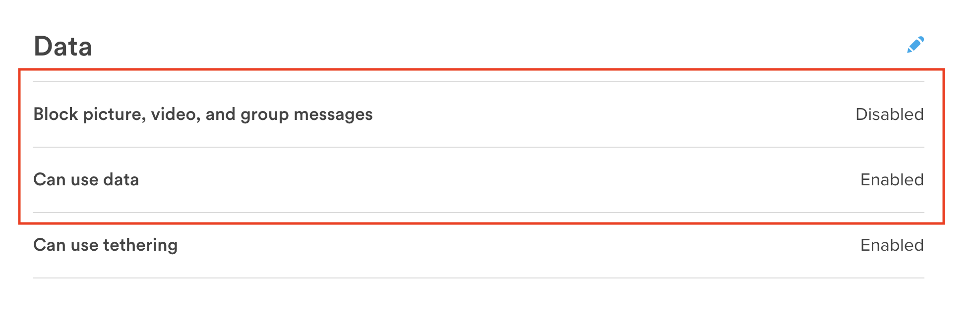 disable block picture, video and group messages